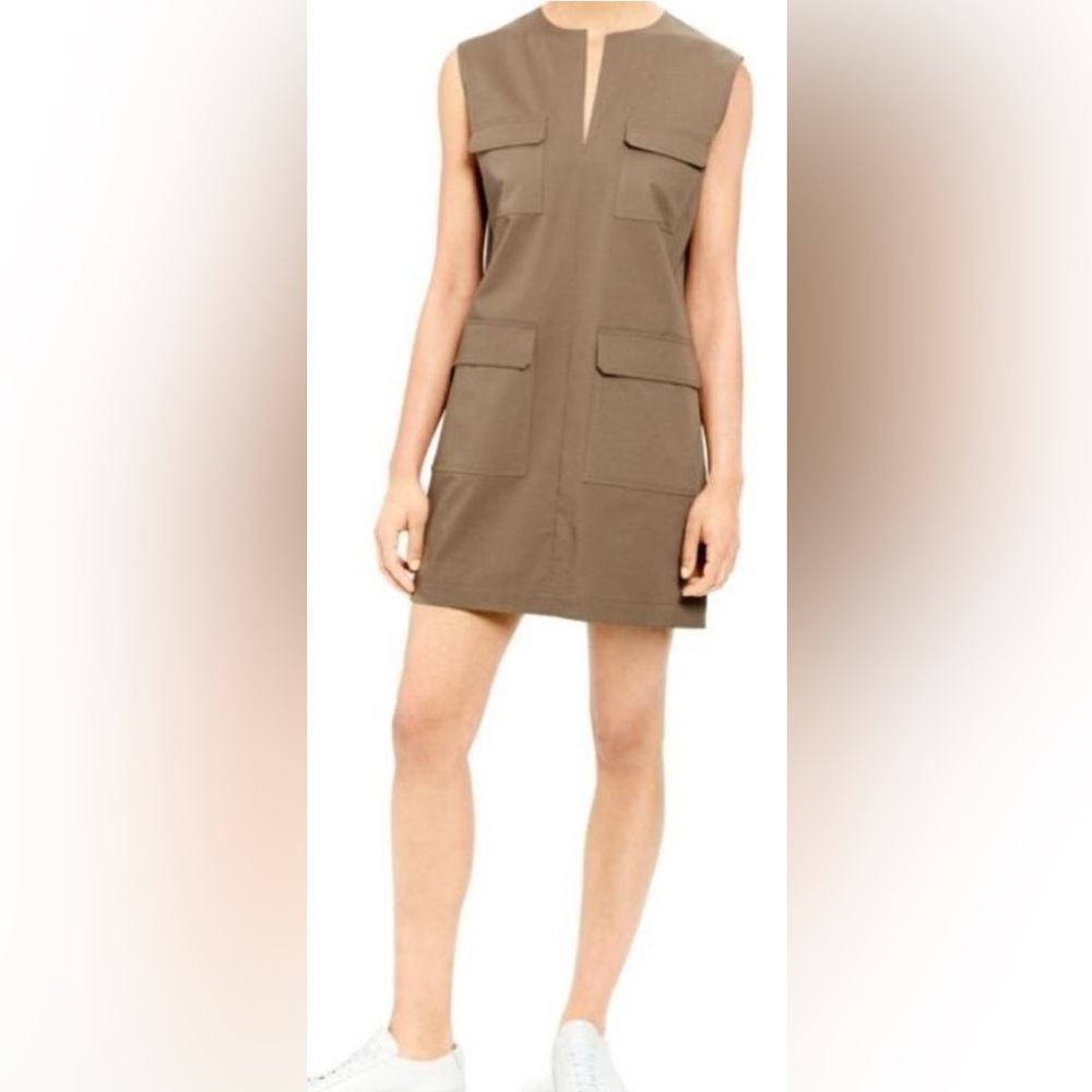Theory Olive Green Sleeveless Utility Dress